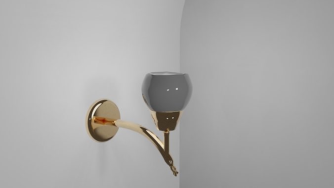 Applique Mizar 1 gold bulb Free 3D model