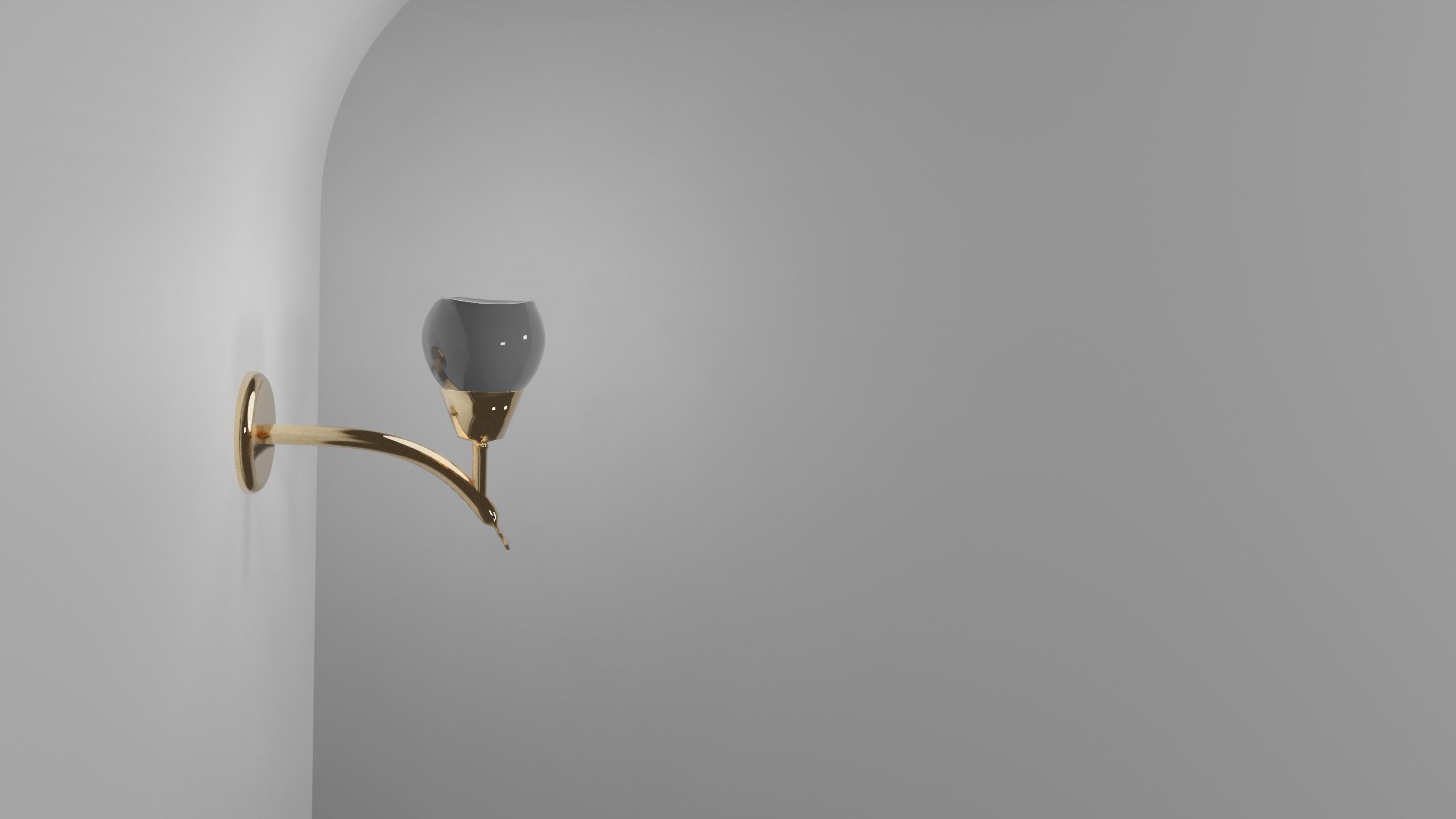 Applique Mizar 1 gold bulb Free 3D model_3