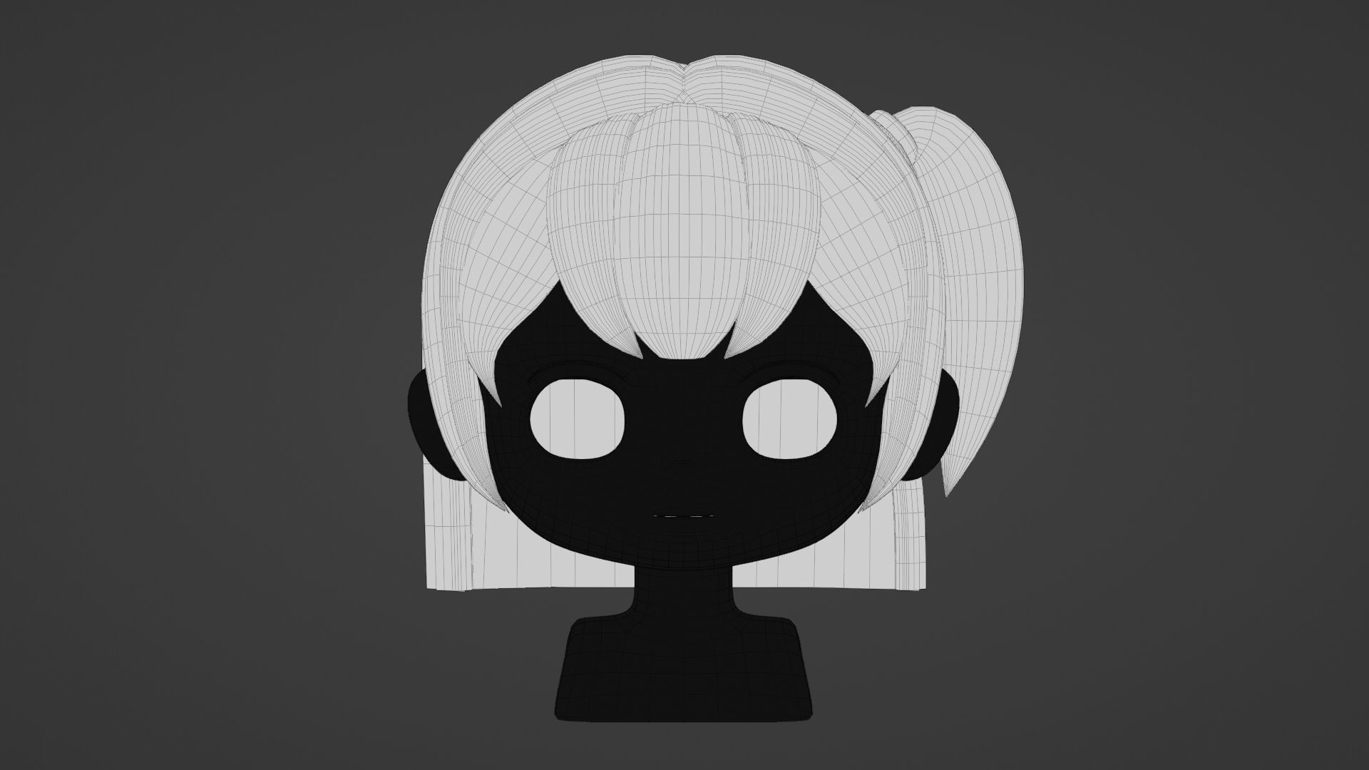 Chibi Female Hair Style Set 2 3D Model Collection_8