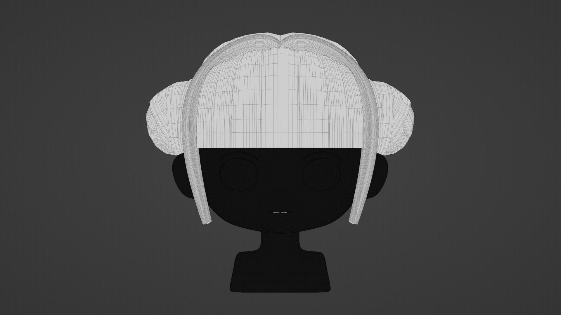 Chibi Female Hair Style Set 2 3D Model Collection_4