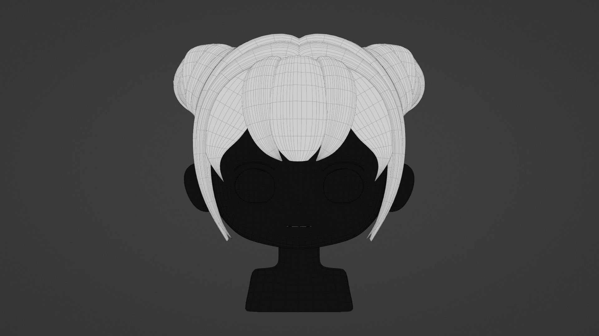Chibi Female Hair Style Set 2 3D Model Collection_2