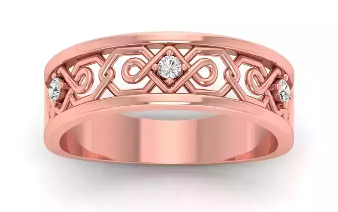 Solitaire Designer Filigree Wedding Engagement WoMen Ring 3D print model