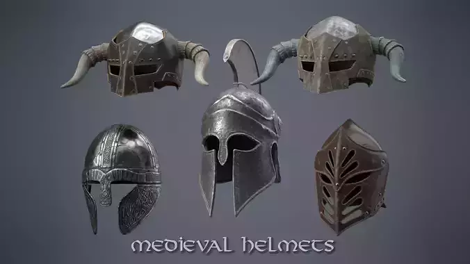 Medieval Helmets 3D Model Collection