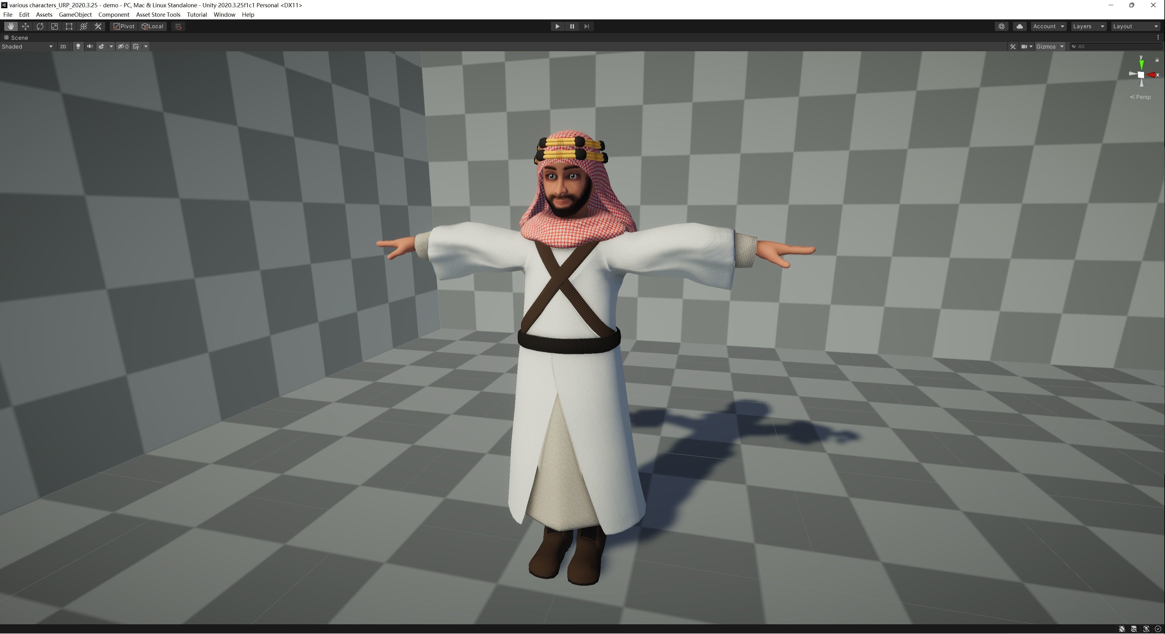 Arab Character Low-poly 3D model_3