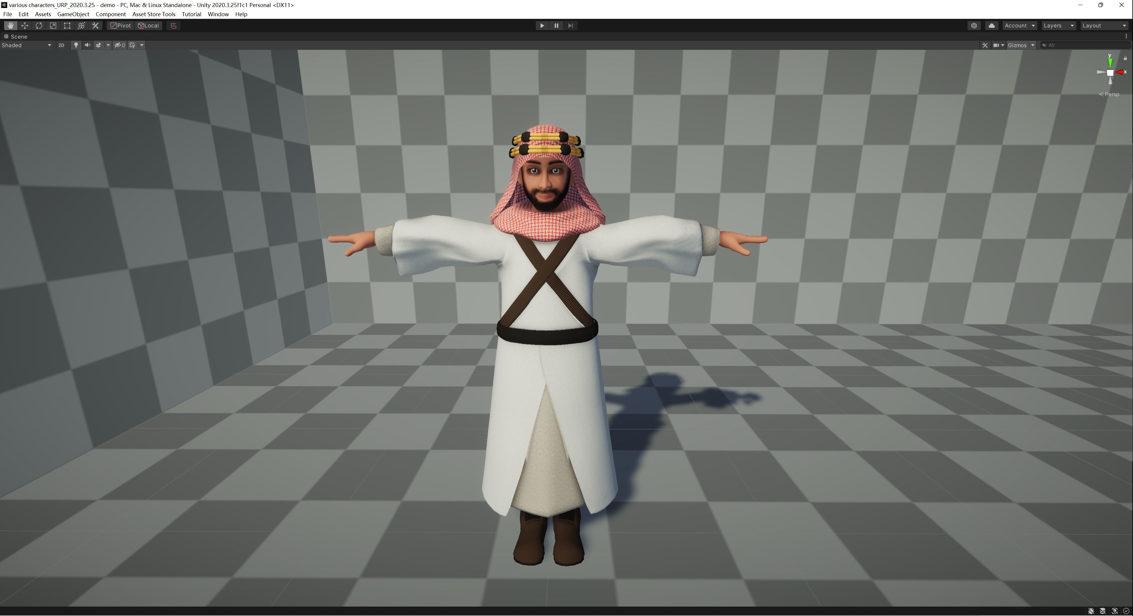 Arab Character Low-poly 3D model_4