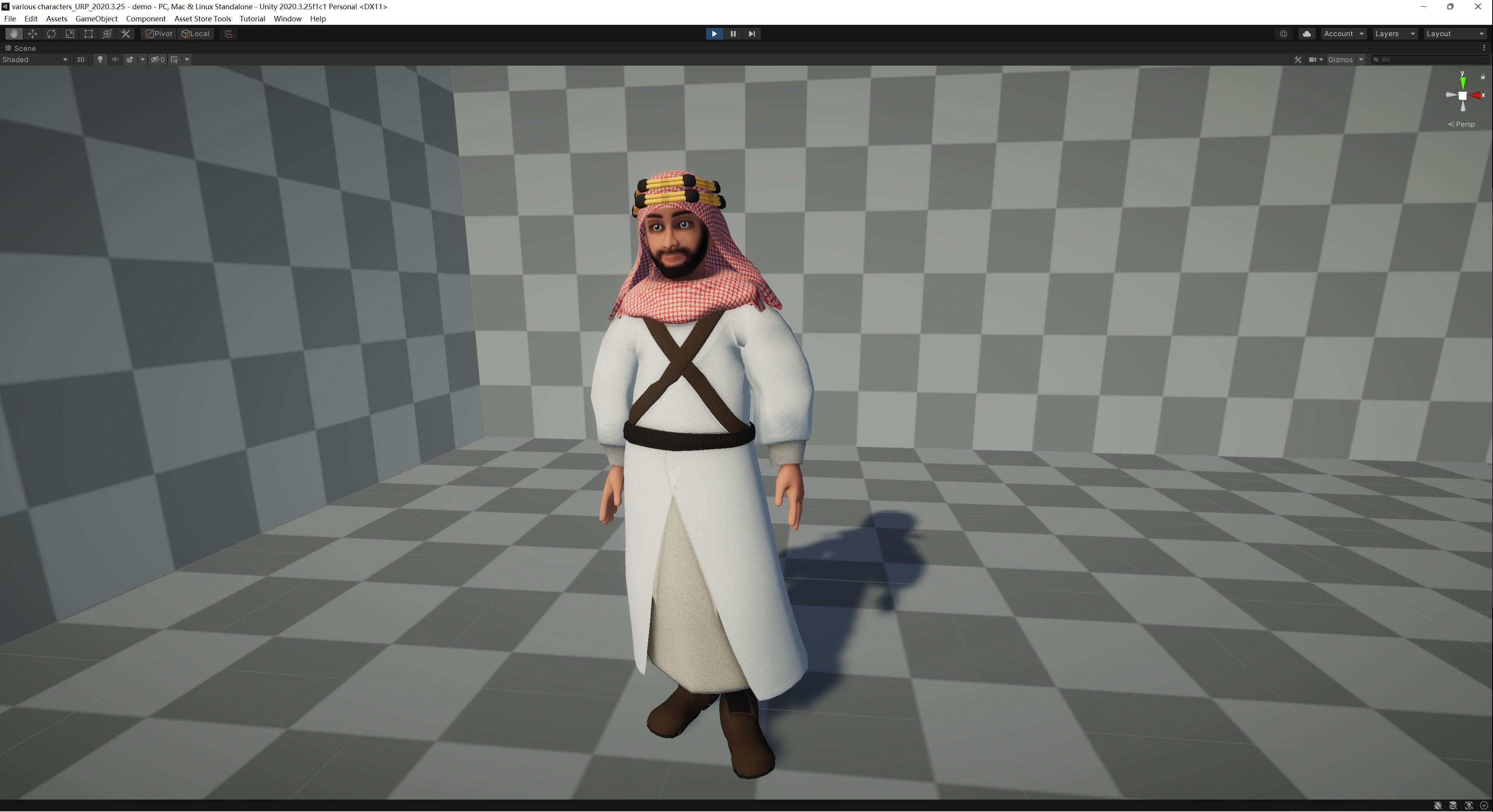 Arab Character Low-poly 3D model_5
