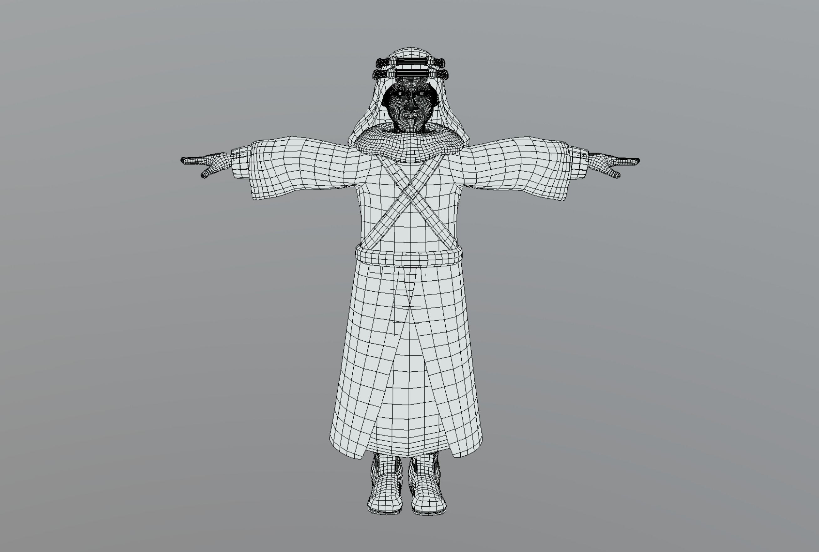 Arab Character Low-poly 3D model_7
