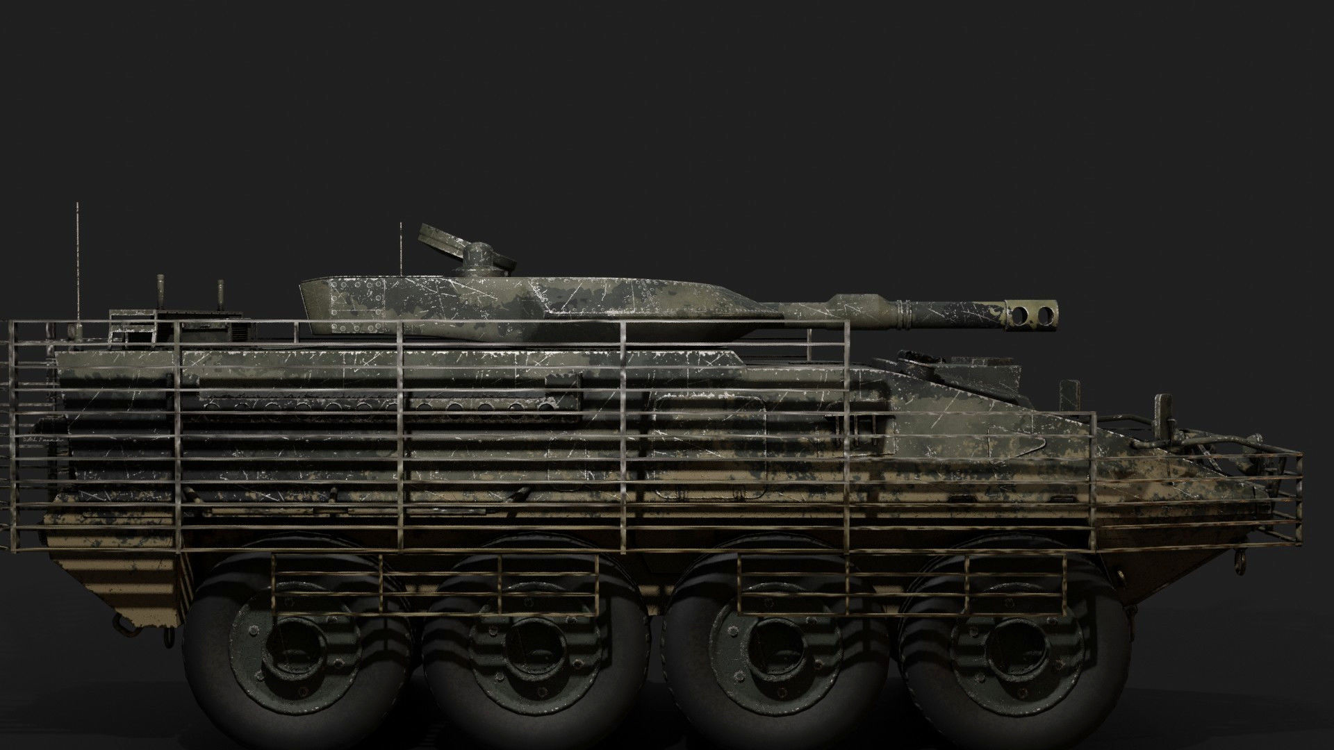 military tank Low-poly 3D model_2