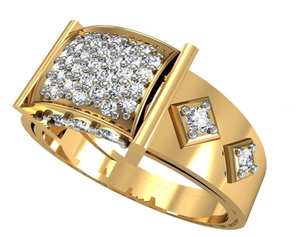 Solitaire Wedding Engagement Men Ring 3D print model_3