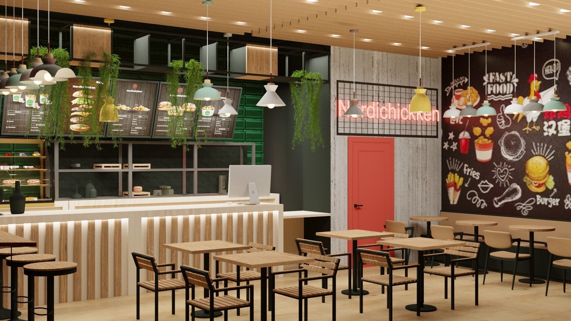 CHICKEN RESTAURANT DESIGN 3D print model_1