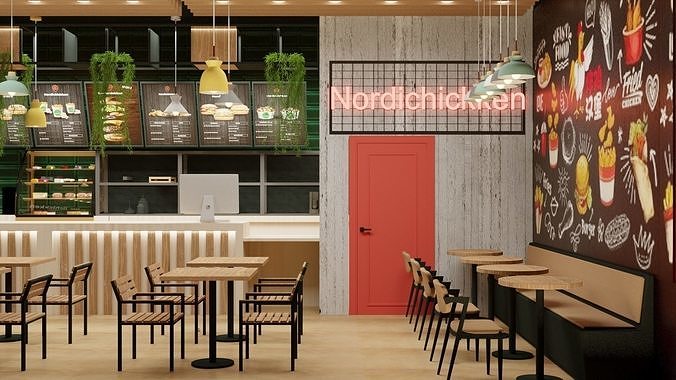 CHICKEN RESTAURANT DESIGN 3D print model
