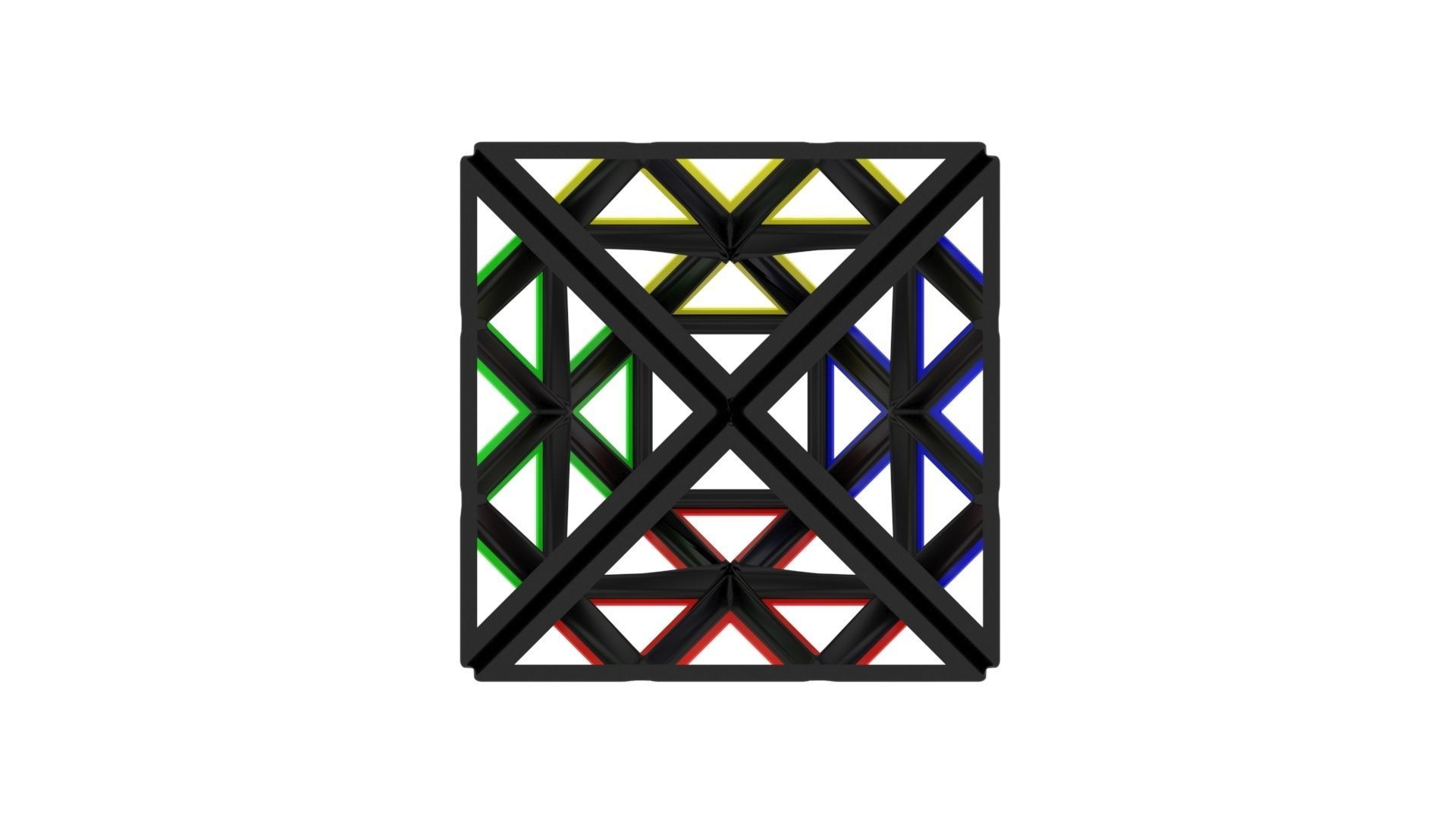 Pyraminx Skeleton 3D model_11