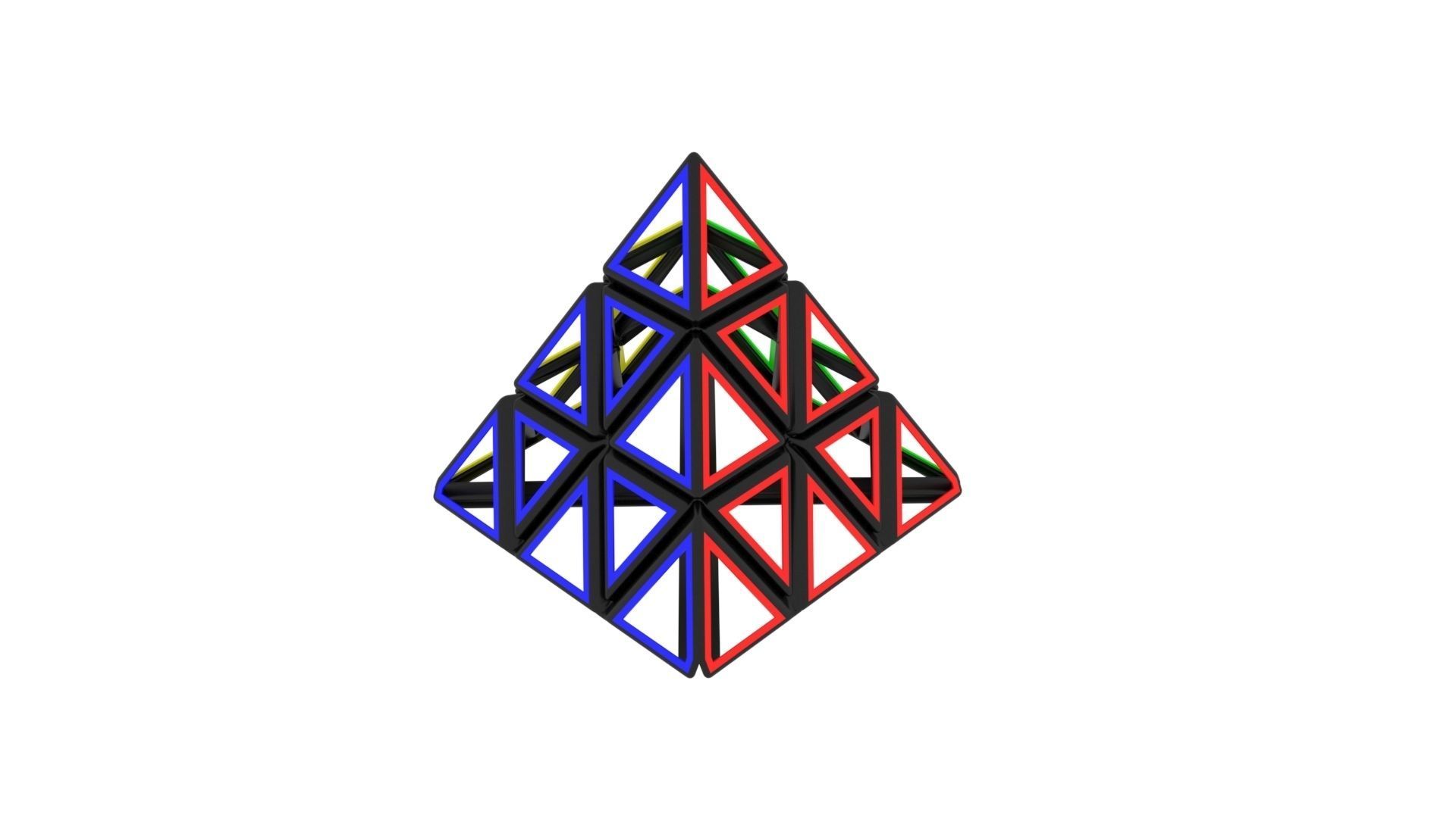 Pyraminx Skeleton 3D model_2