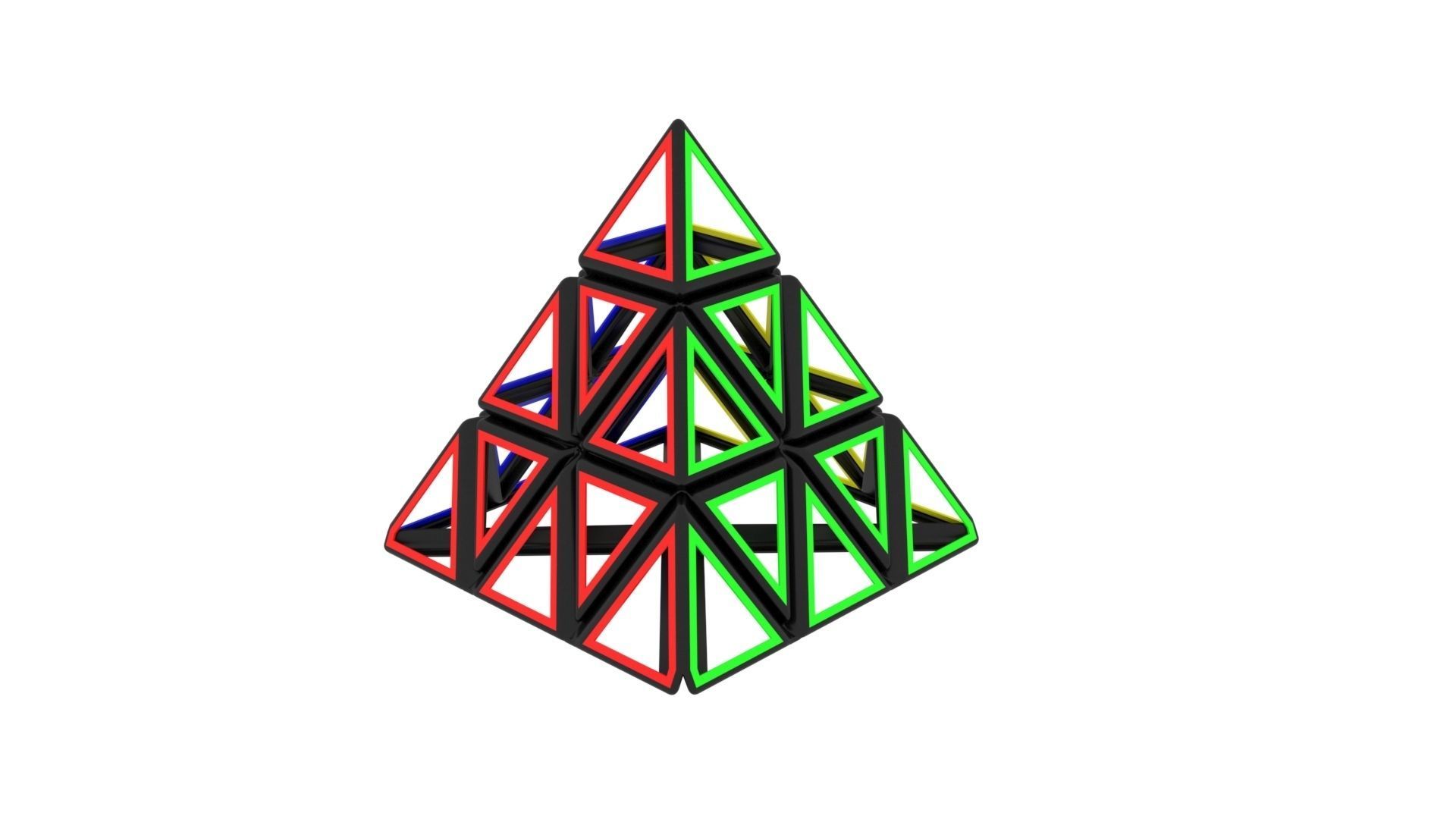 Pyraminx Skeleton 3D model_1
