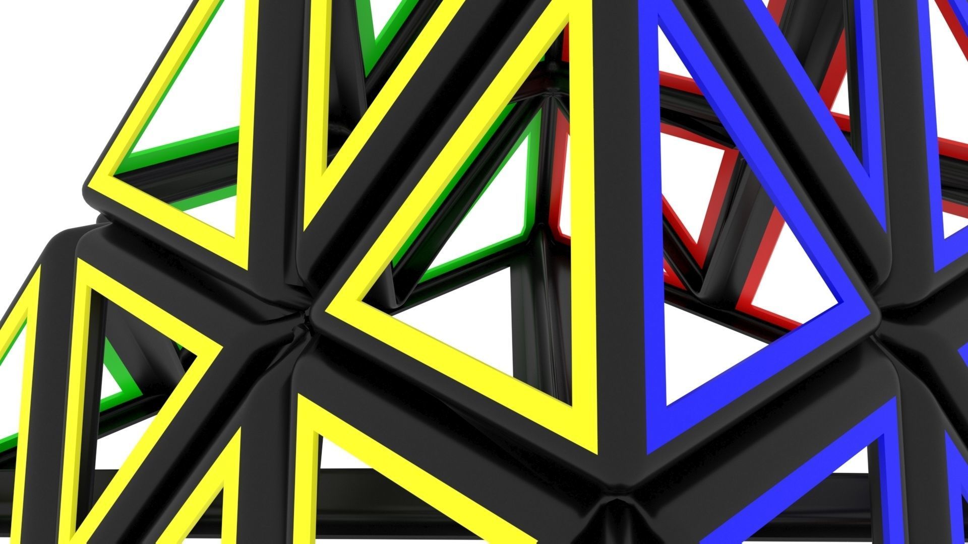 Pyraminx Skeleton 3D model_4