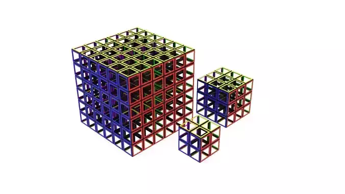 Rubiks Cubes Skeleton Collection 3D model