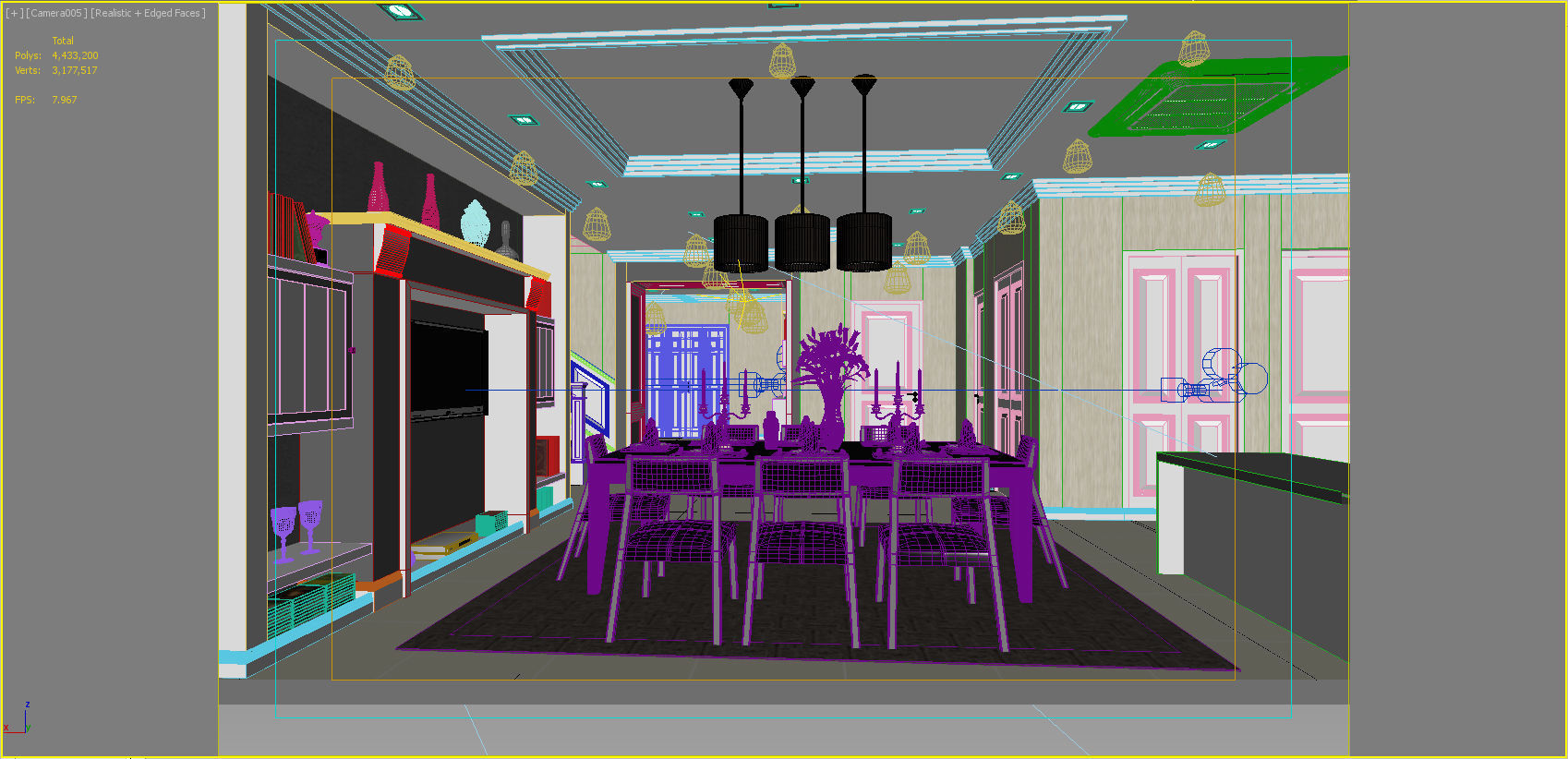 Living area 3D model_17