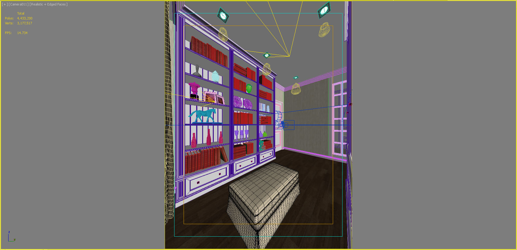 Living area 3D model_23