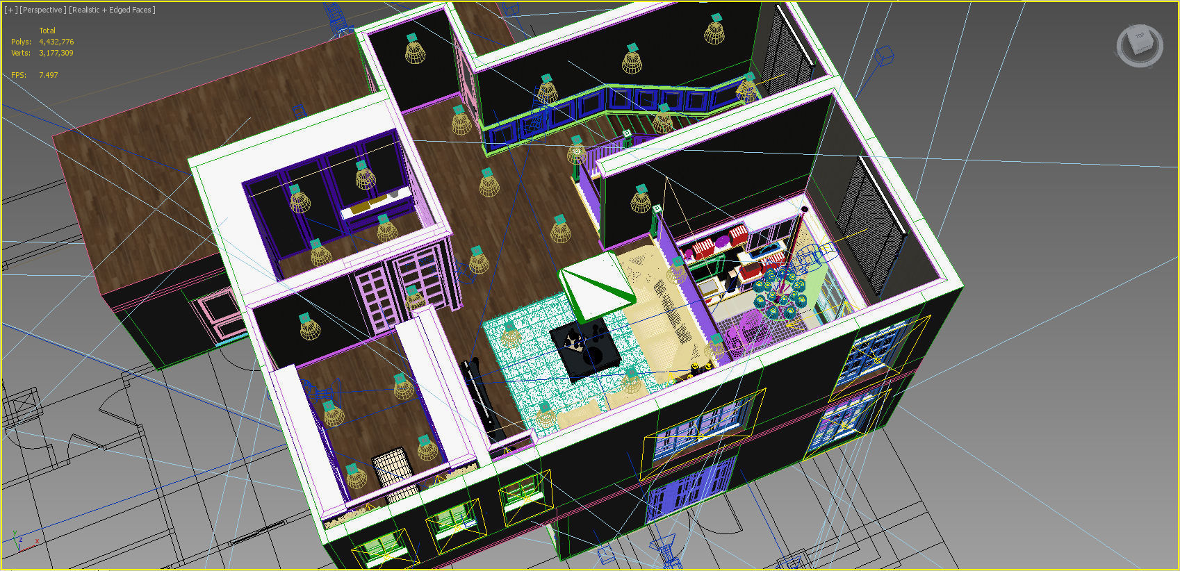 Living area 3D model_26