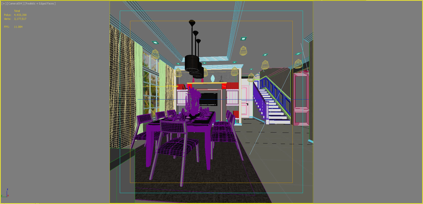 Living area 3D model_16