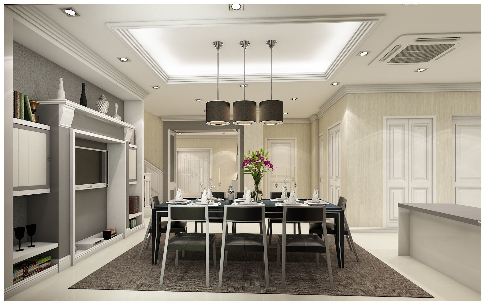 Living area 3D model_4