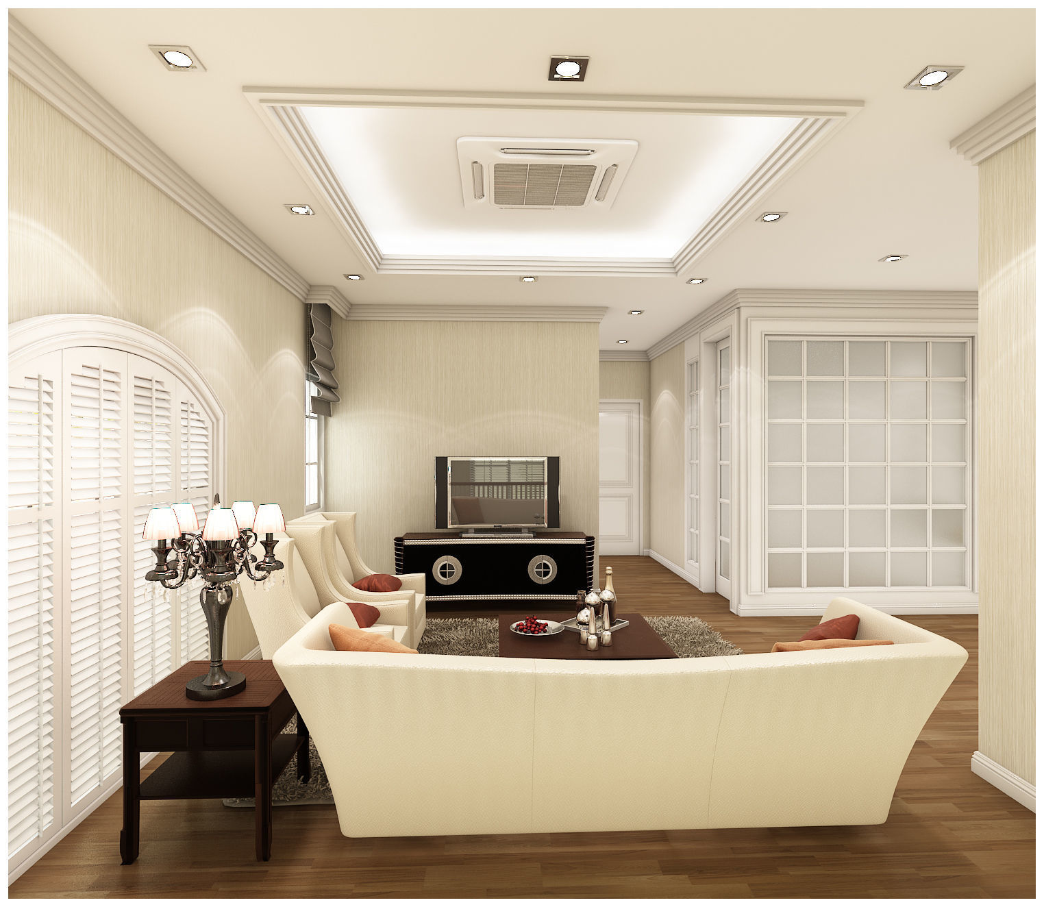 Living area 3D model_8