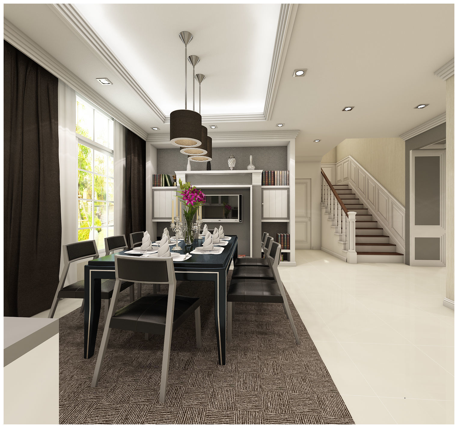 Living area 3D model_3