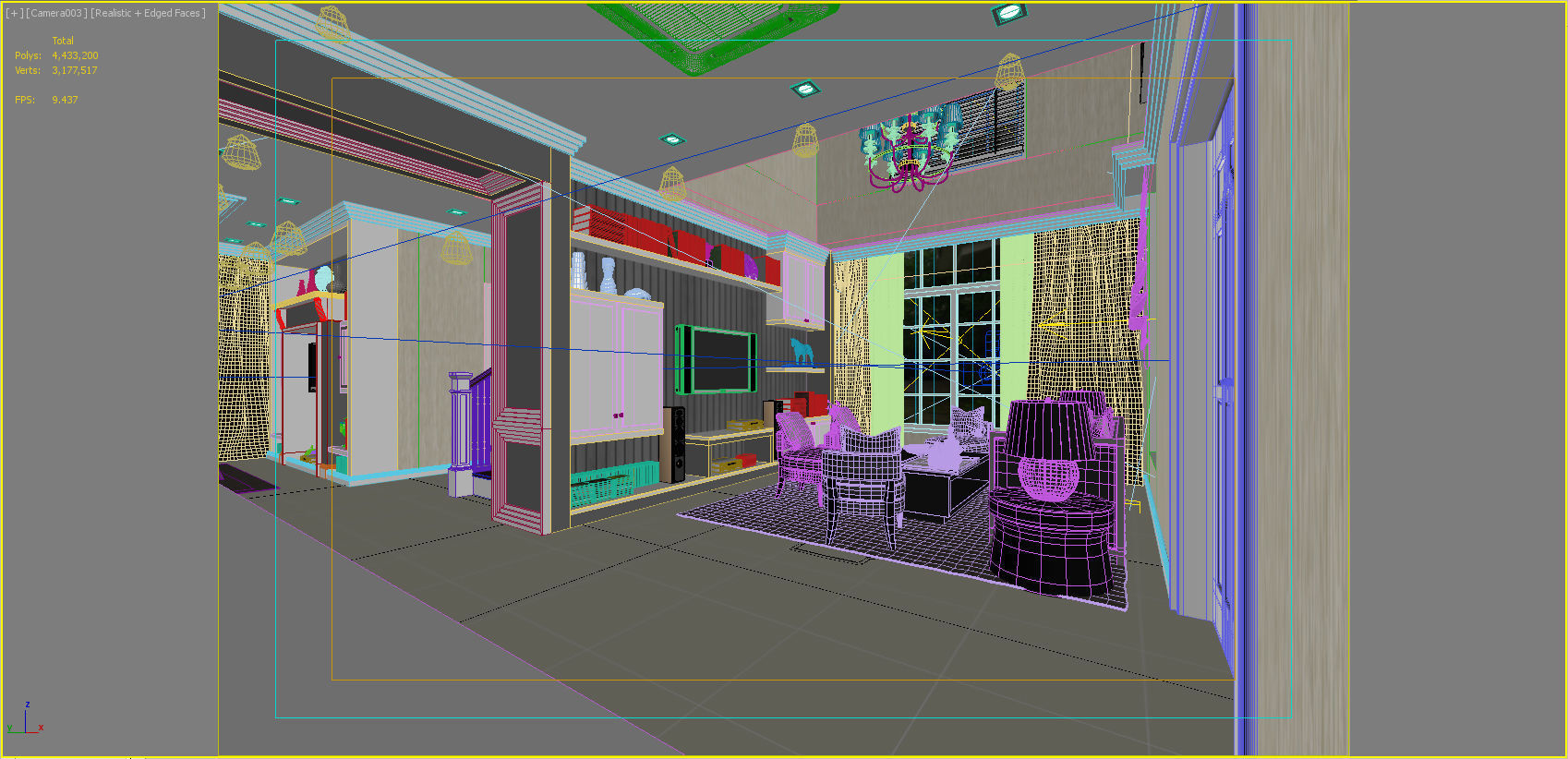 Living area 3D model_15