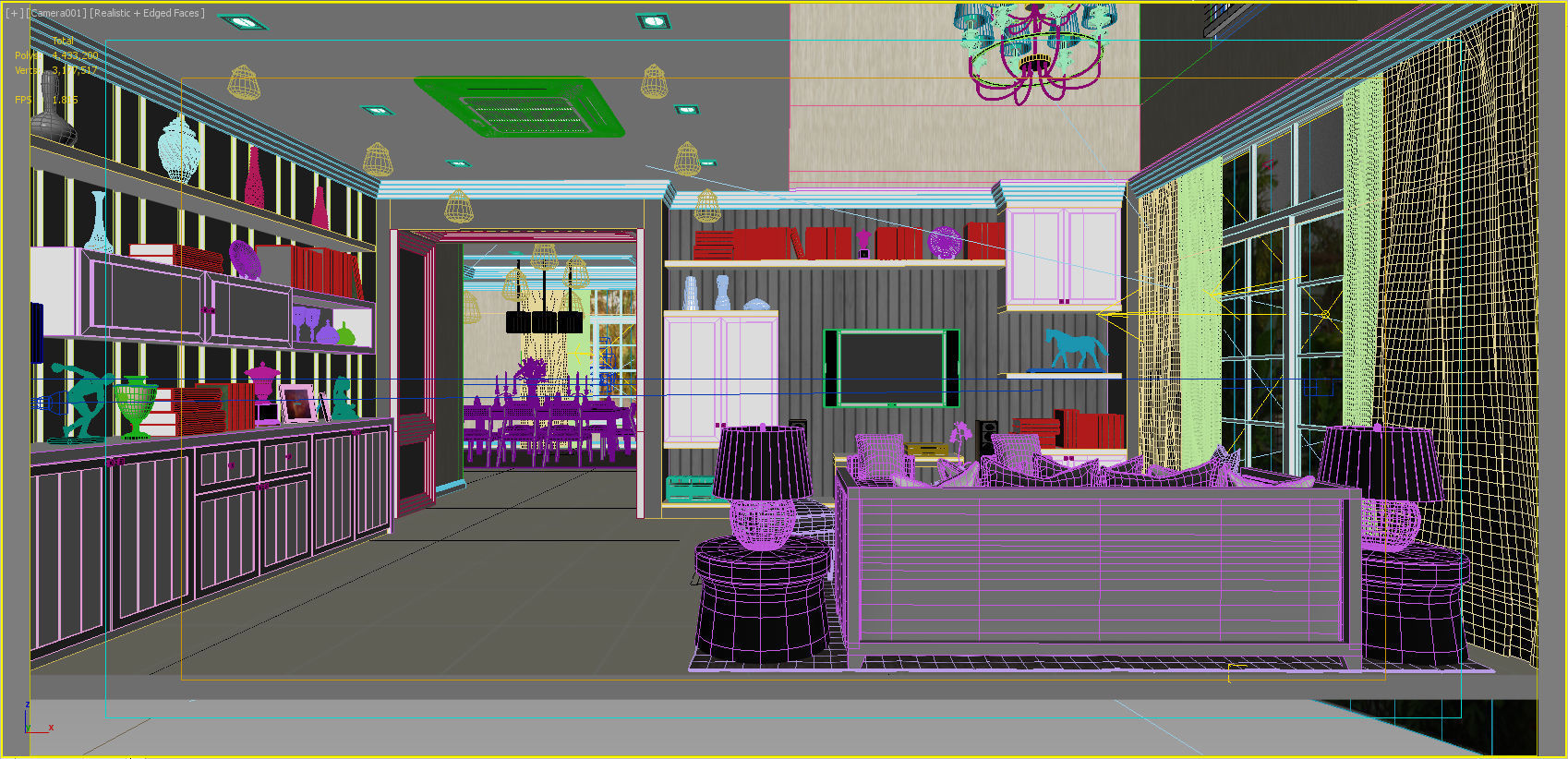 Living area 3D model_13