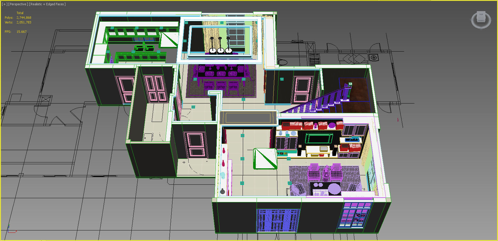 Living area 3D model_27