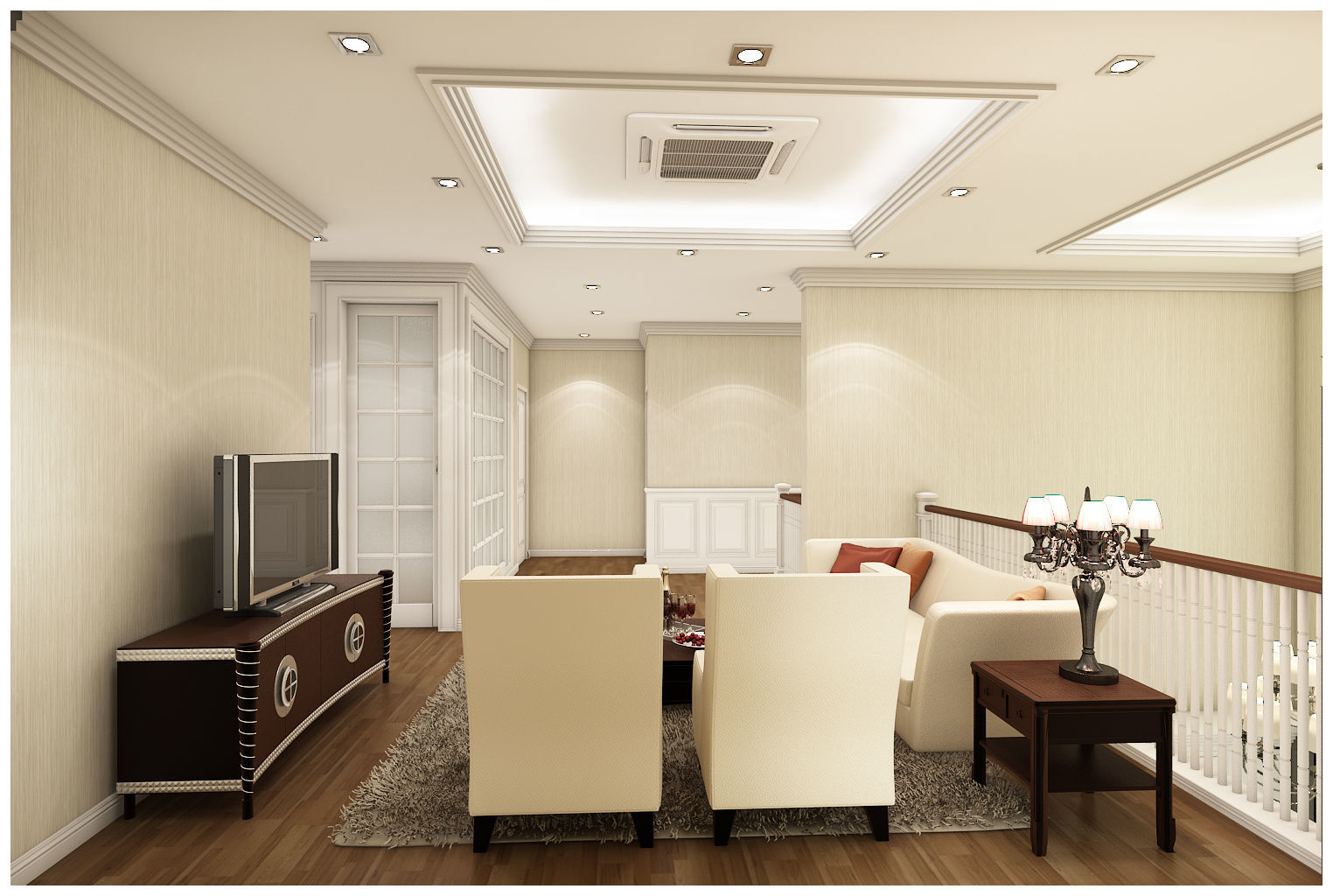 Living area 3D model_7