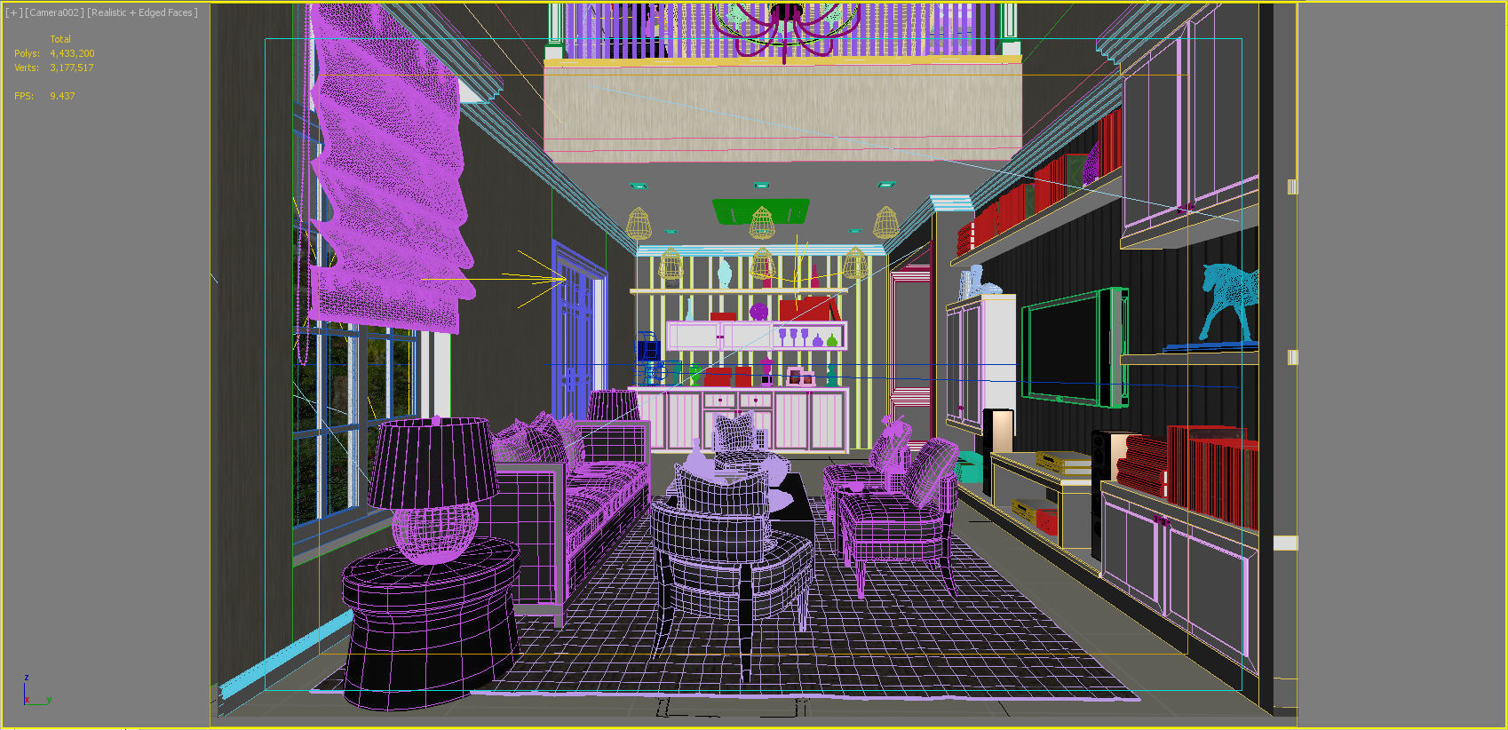 Living area 3D model_14