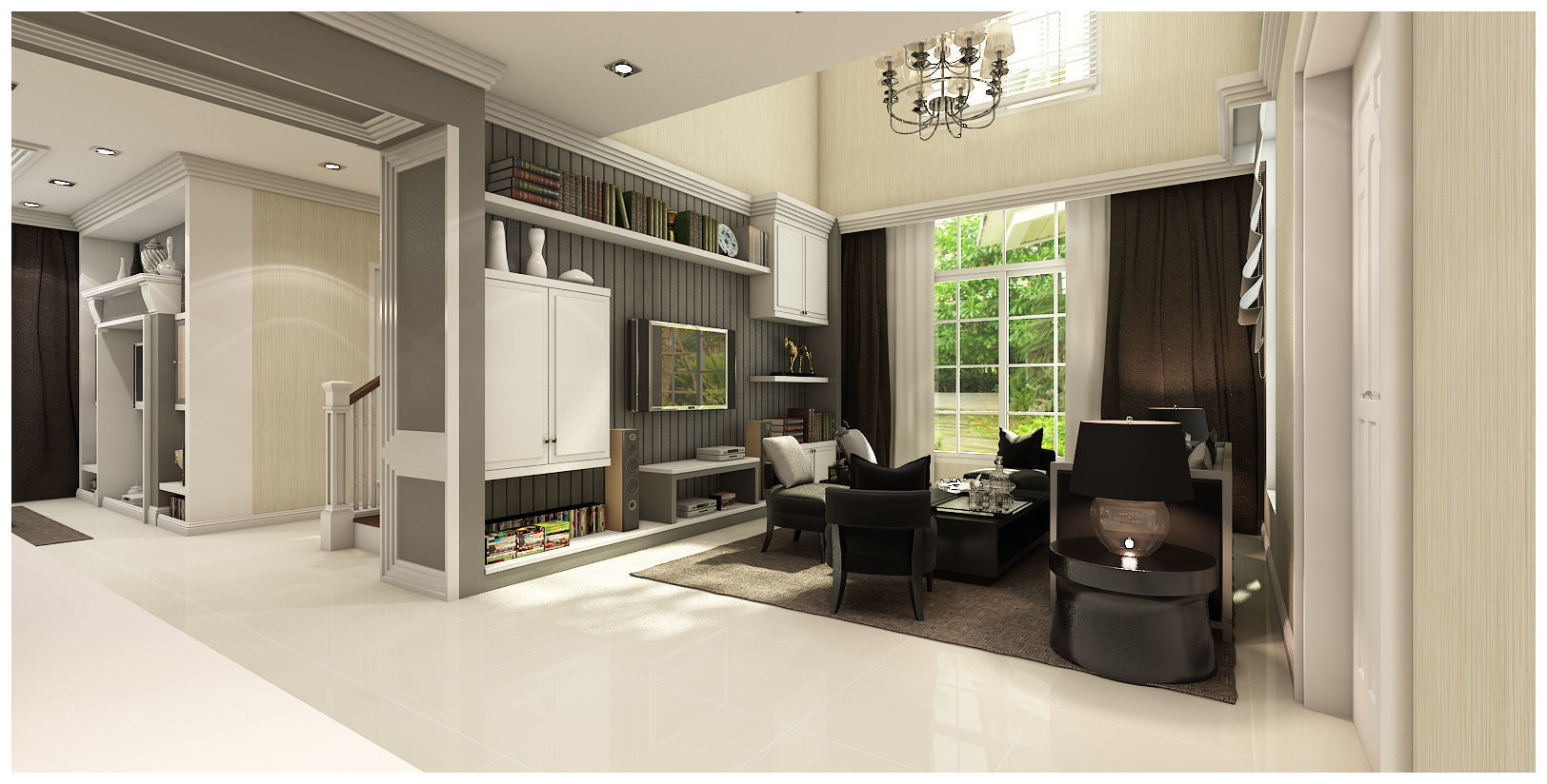 Living area 3D model_2