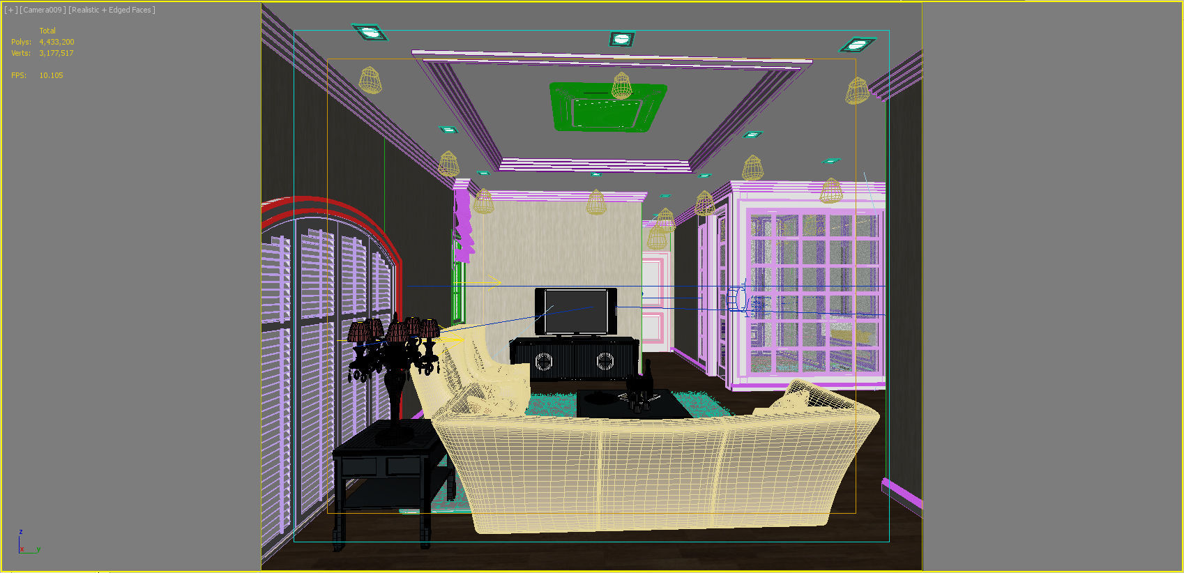 Living area 3D model_21