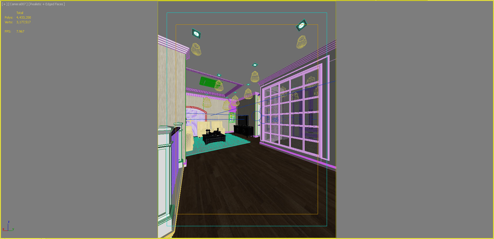 Living area 3D model_19