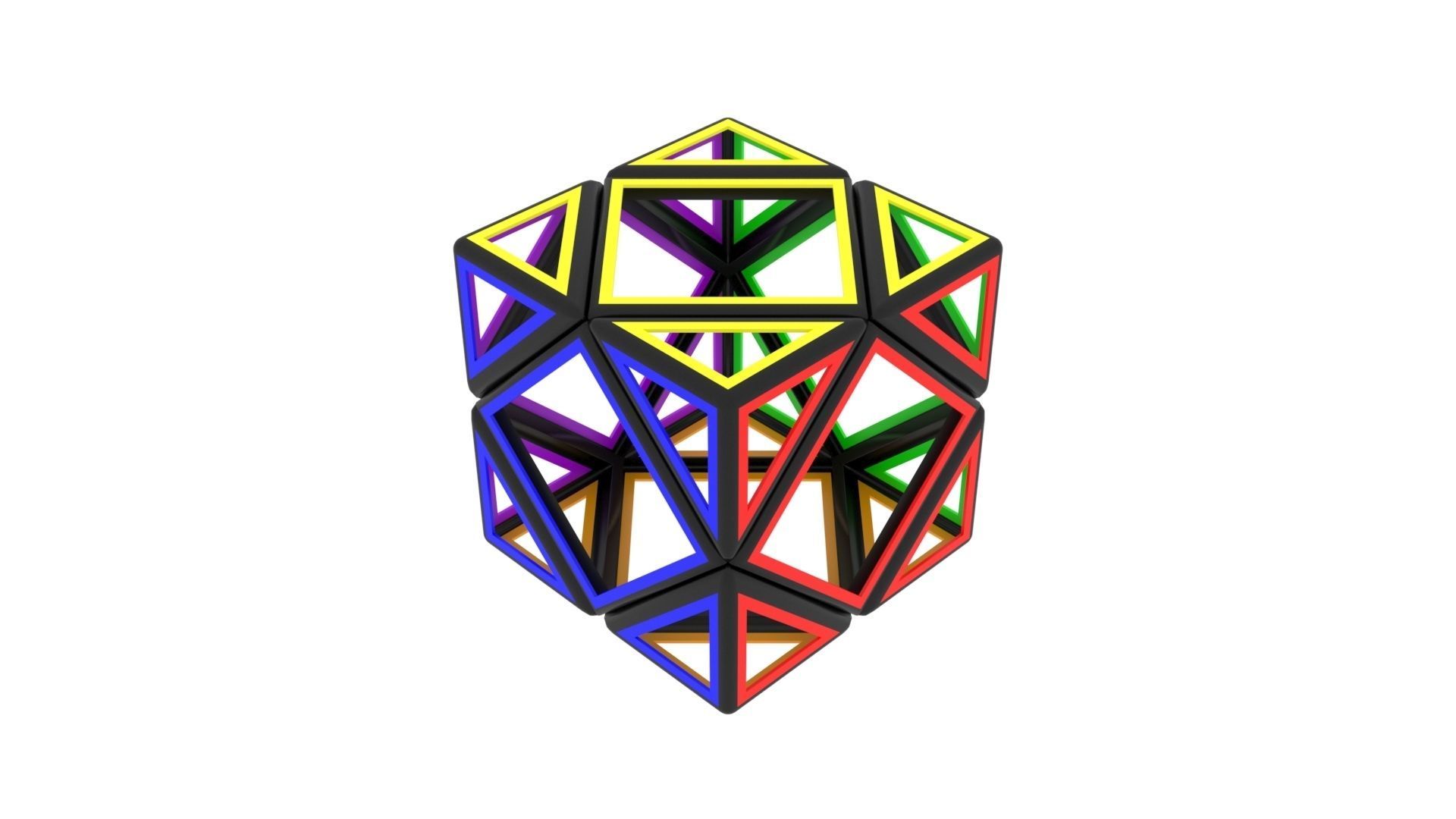 Skewb Skeleton 3D model_4
