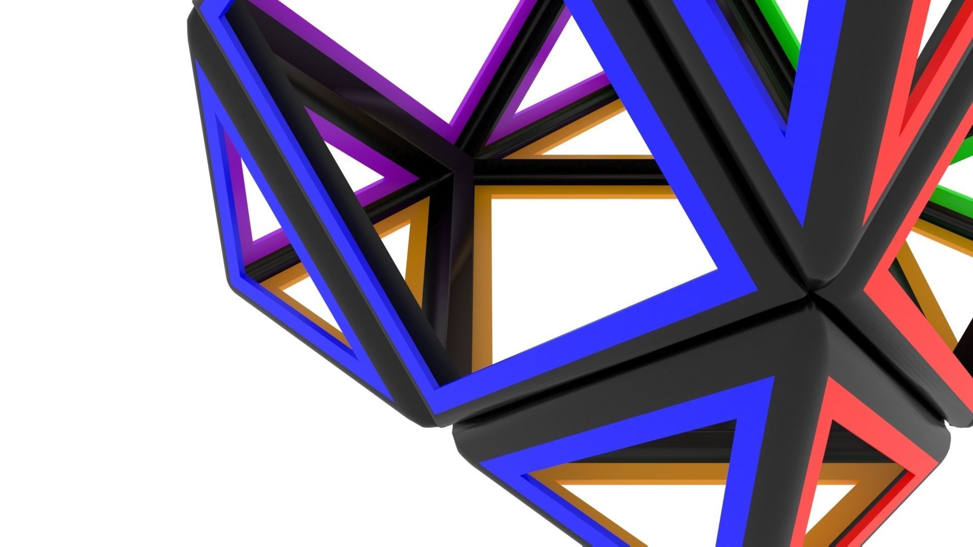 Skewb Skeleton 3D model_5