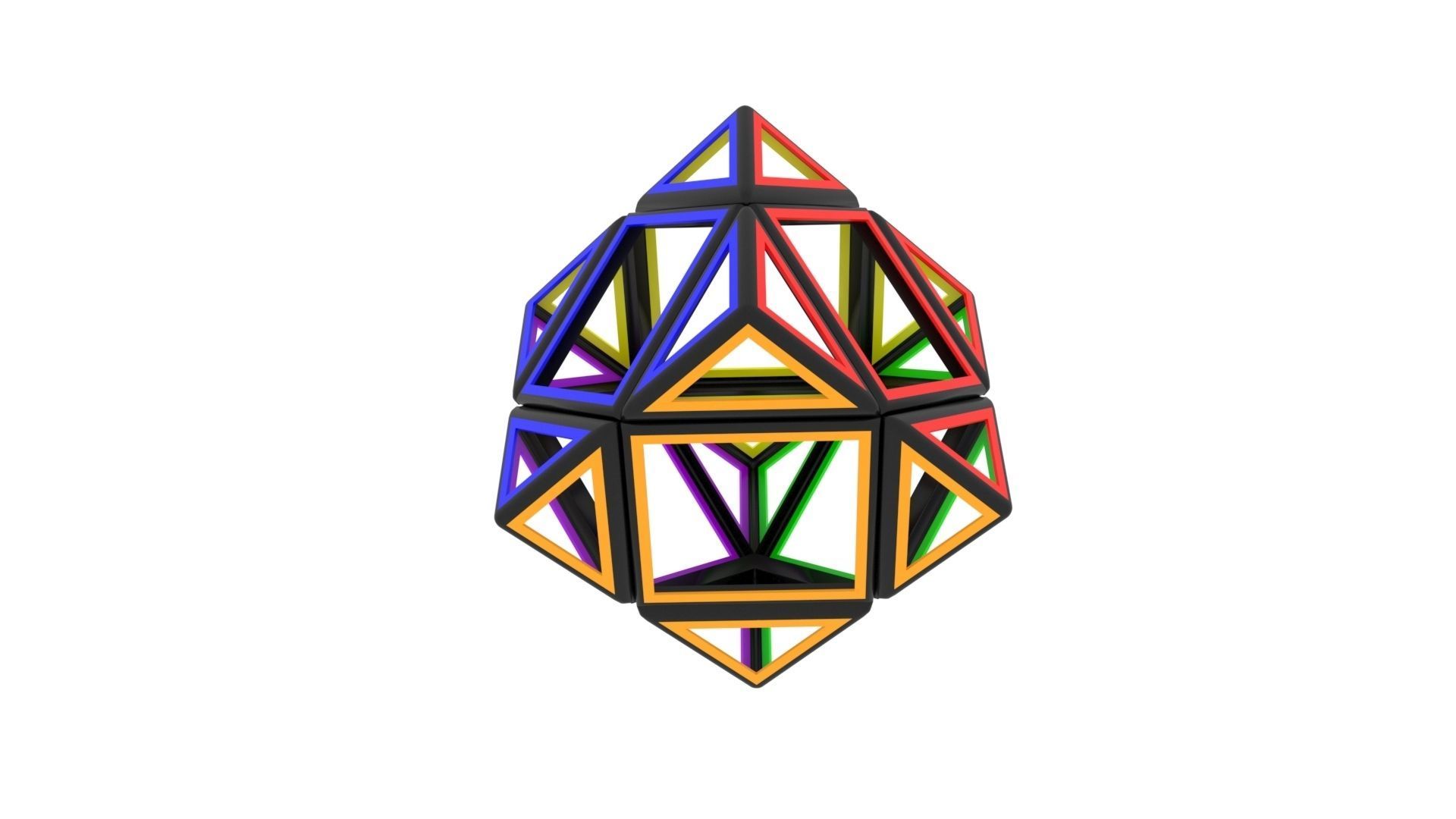 Skewb Skeleton 3D model_6