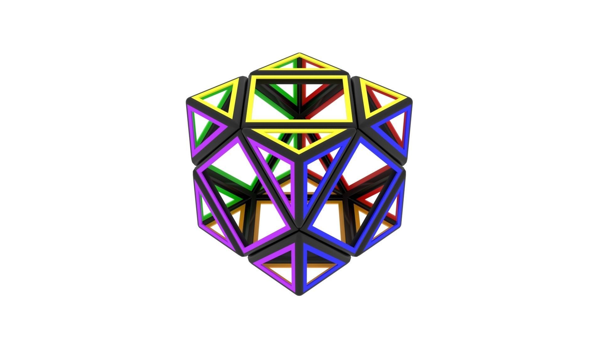Skewb Skeleton 3D model_1