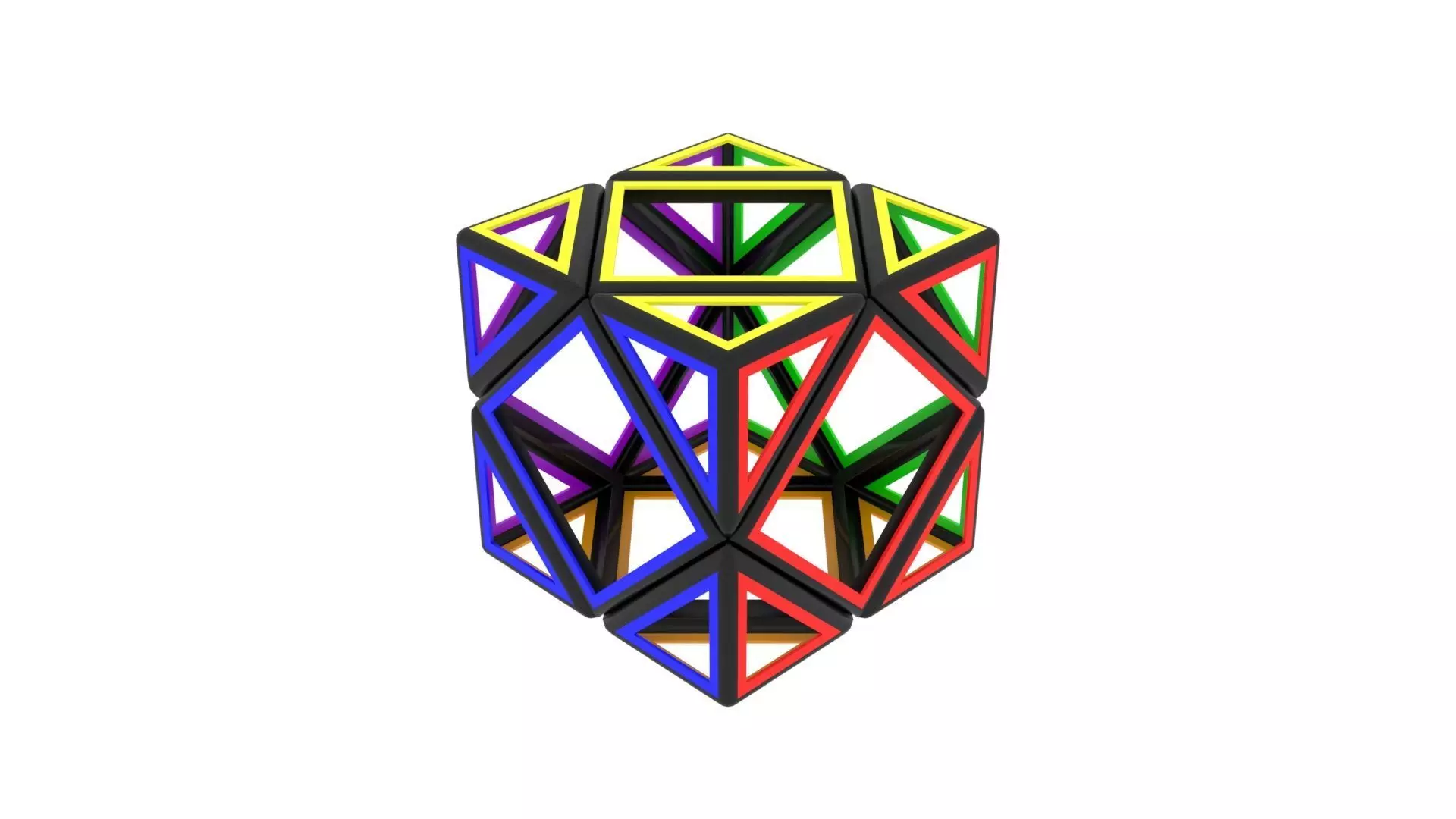 Skewb Skeleton 3D model_0