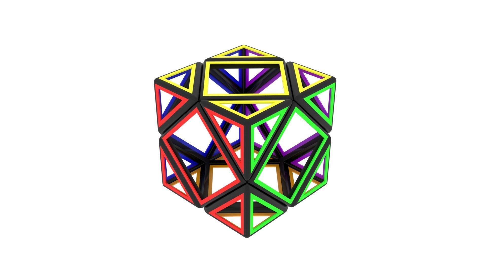 Skewb Skeleton 3D model_3