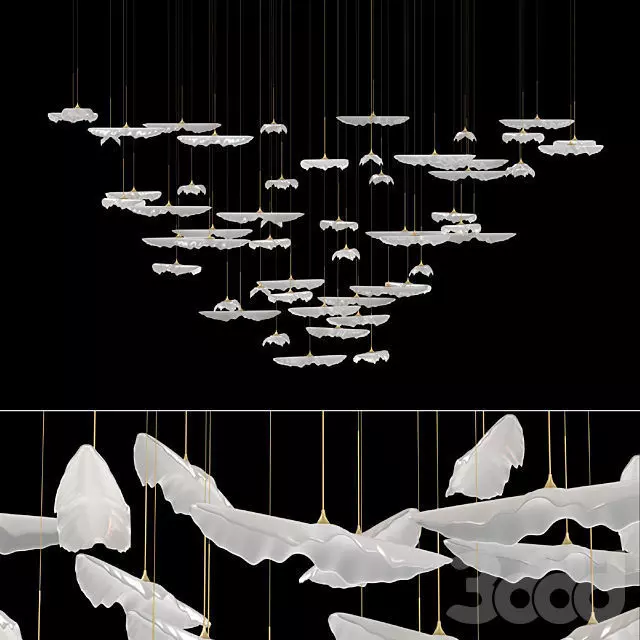 Leaf Fall white gloss finish 3D model_0