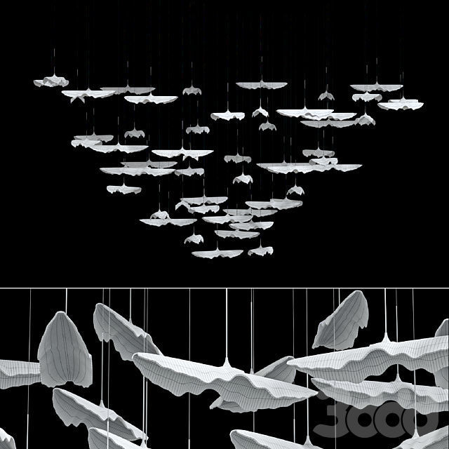 Leaf Fall white gloss finish 3D model_3