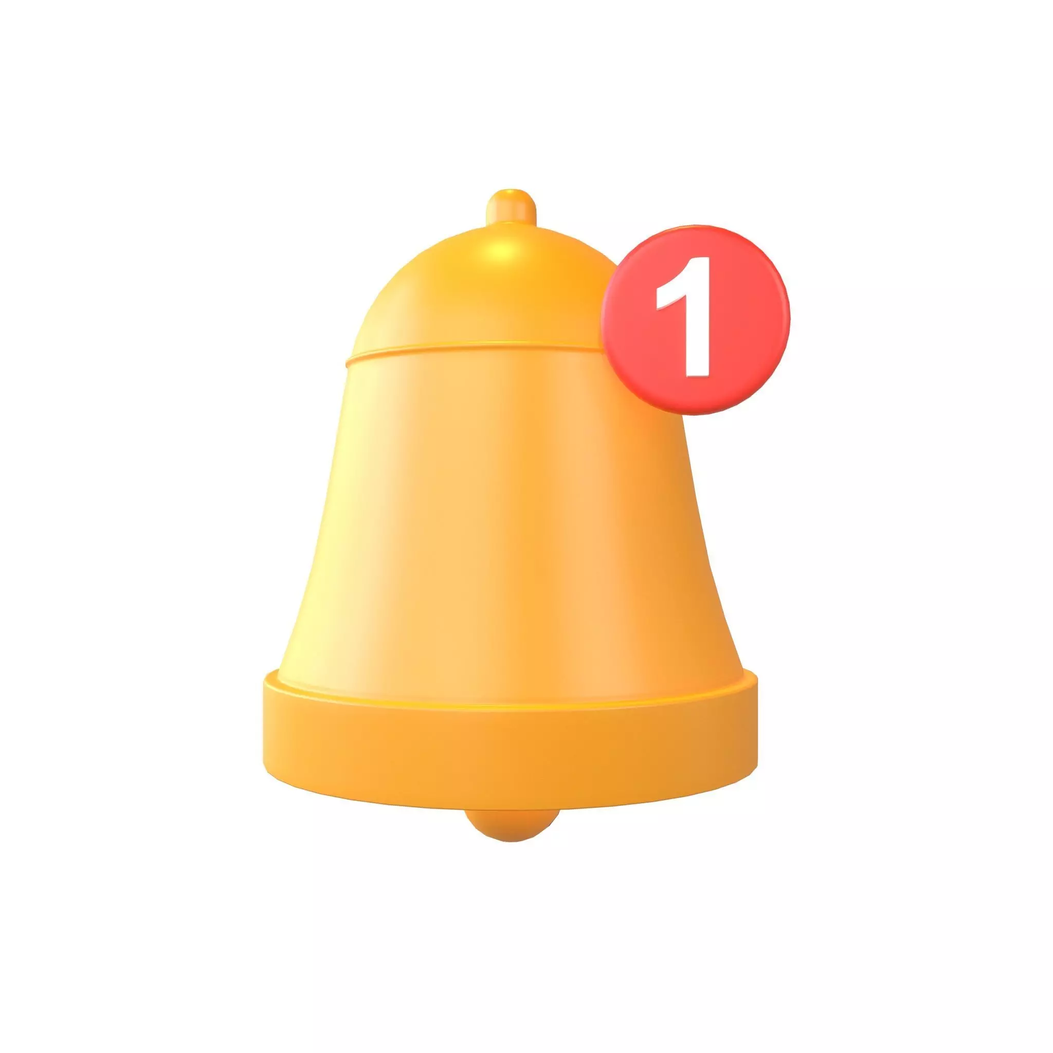 Notification Bell with Reminder Number v1 001 Low-poly 3D model_0