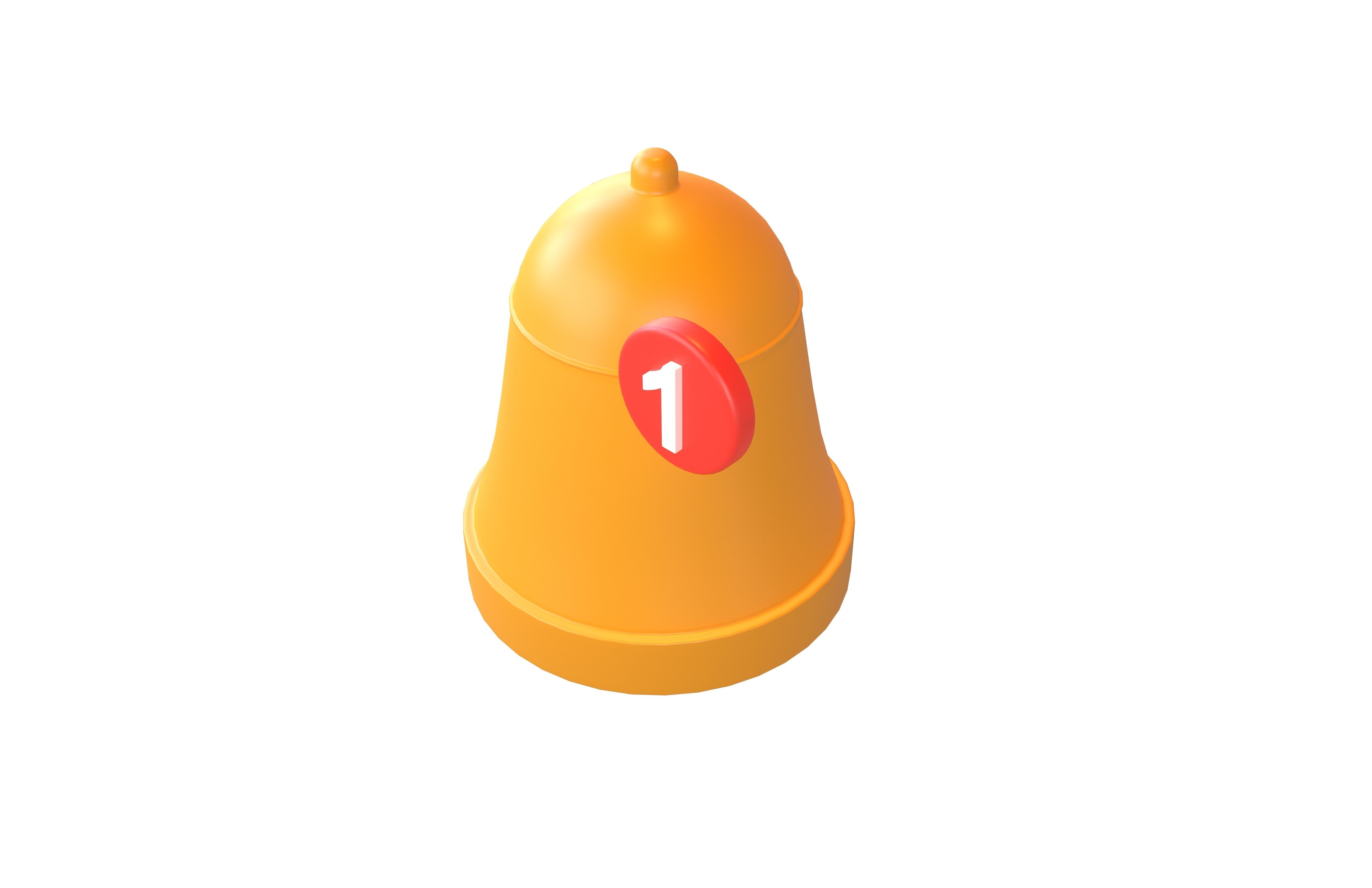 Notification Bell with Reminder Number v1 001 Low-poly 3D model_2