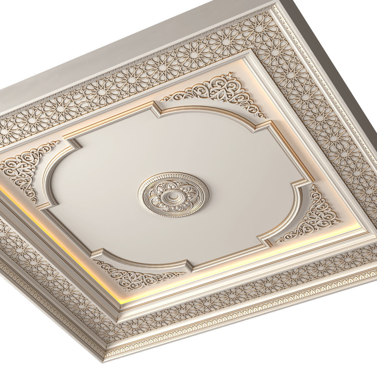 Oriental Ceiling Decorative Set 3D model_1