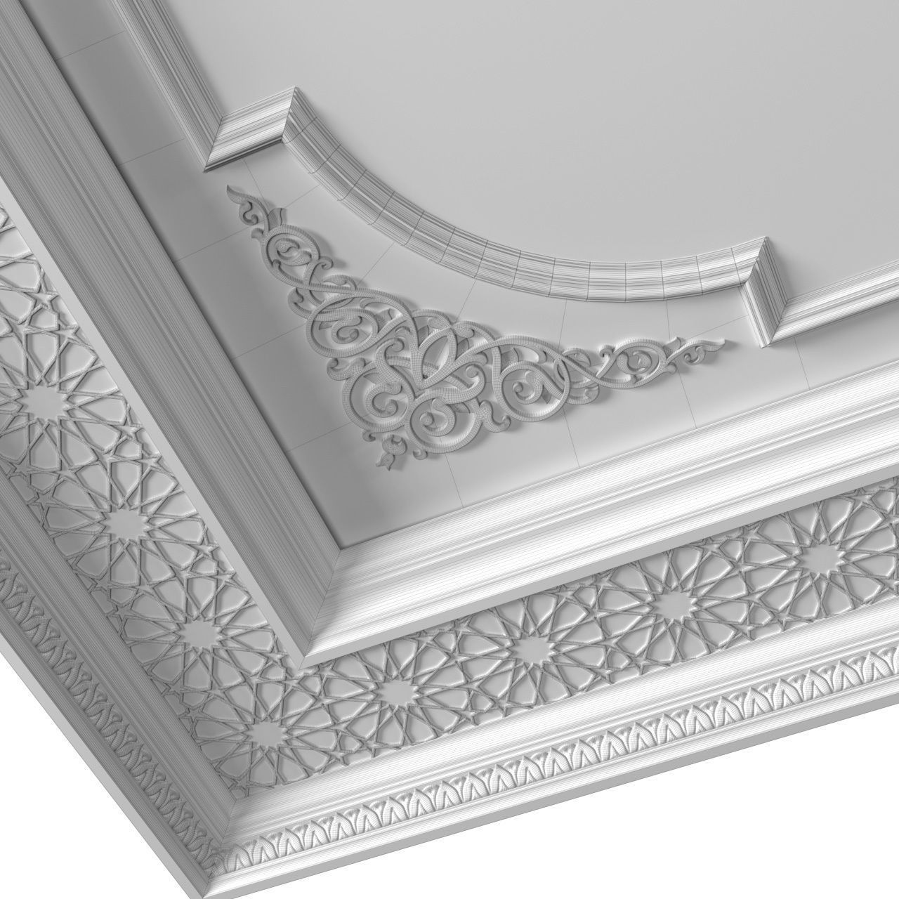 Oriental Ceiling Decorative Set 3D model_5