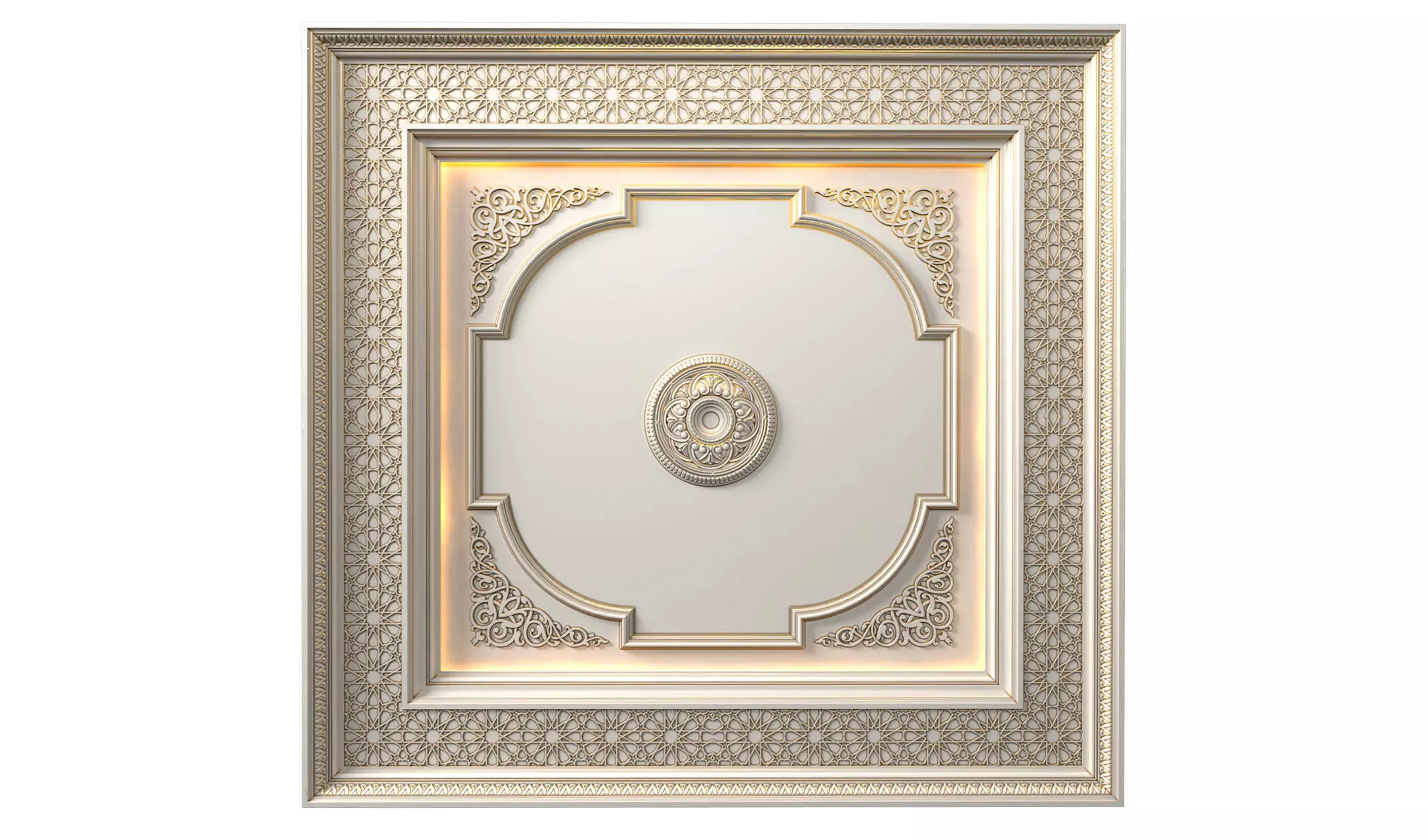 Oriental Ceiling Decorative Set 3D model_0