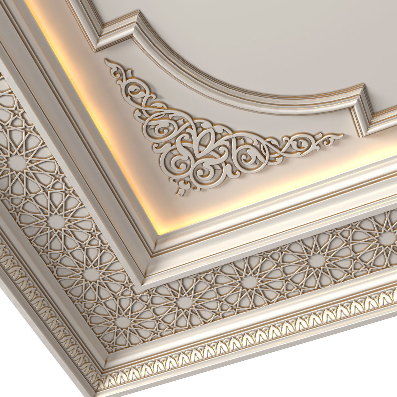 Oriental Ceiling Decorative Set 3D model_3