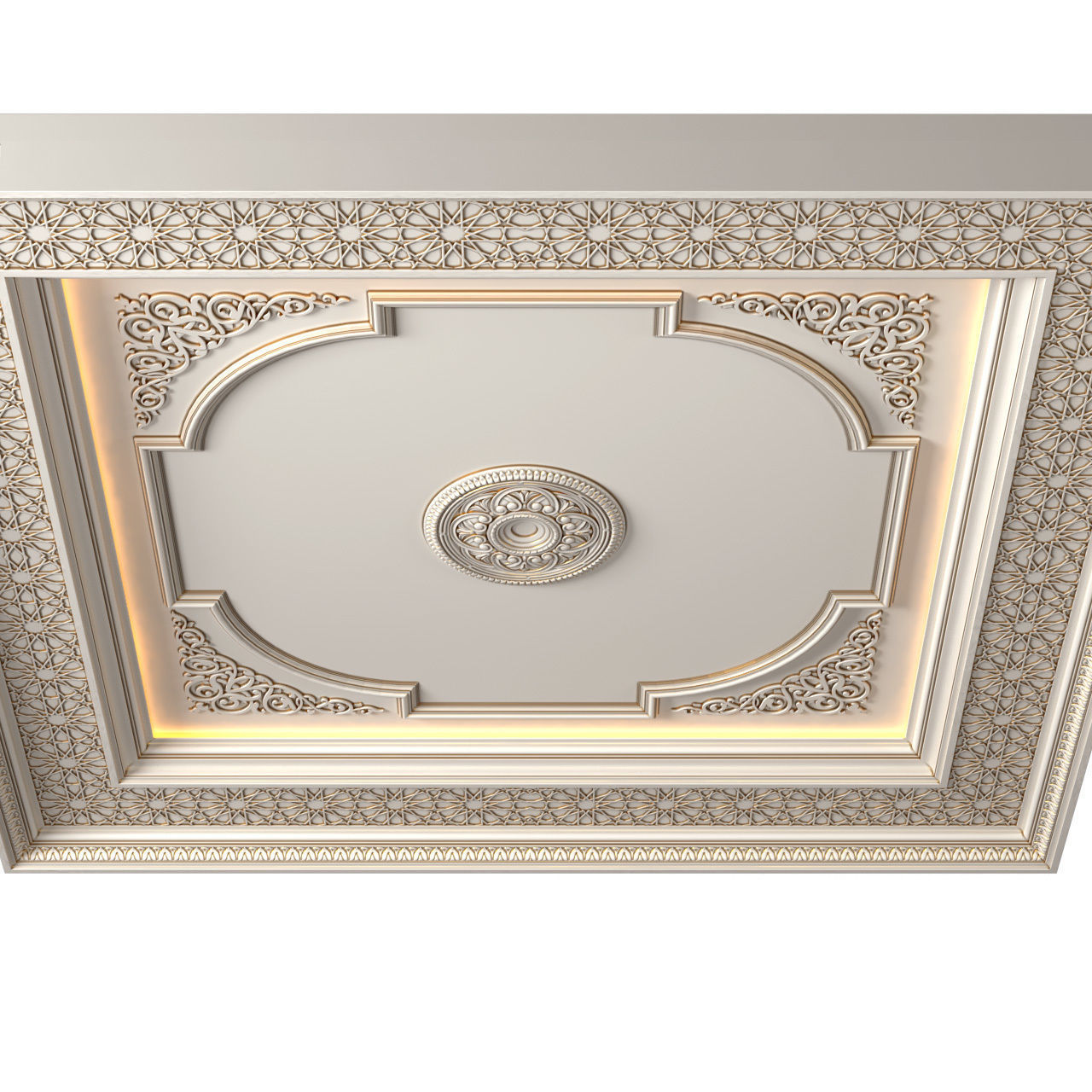 Oriental Ceiling Decorative Set 3D model_2